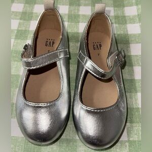 GAP Metallic Silver Mary Jane Kids Shoes